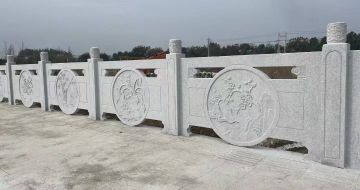 四川芝麻白河道栏杆 石材栏杆