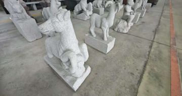 四川芝麻白雕刻 十二生肖 异形雕刻