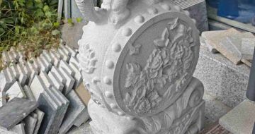 四川芝麻白抱鼓石 庭院抱鼓石