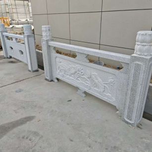 四川芝麻白河道栏杆 石材栏杆