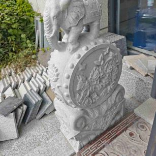 四川芝麻白抱鼓石 庭院抱鼓石