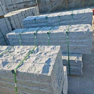 四川芝麻白自然面整石 坐凳